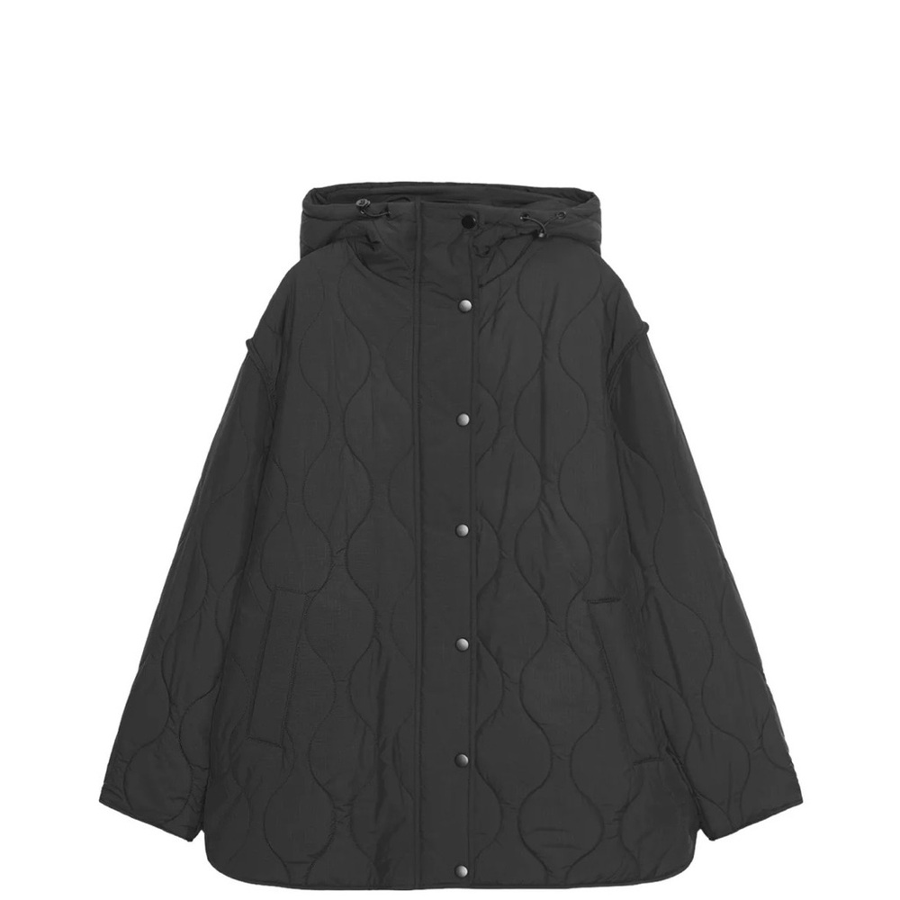 NWOT Black Quilted Hooded Jacket - Women